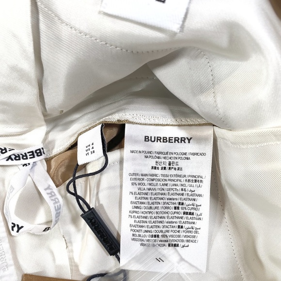 BURBERRY Ladies Tailored Tapered Wool Trousers In Honey - Picture 5 of 9